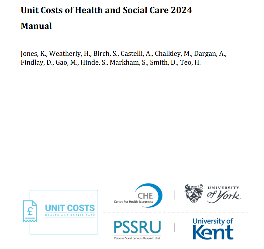 picture of the first page of the unit costs manual 2024